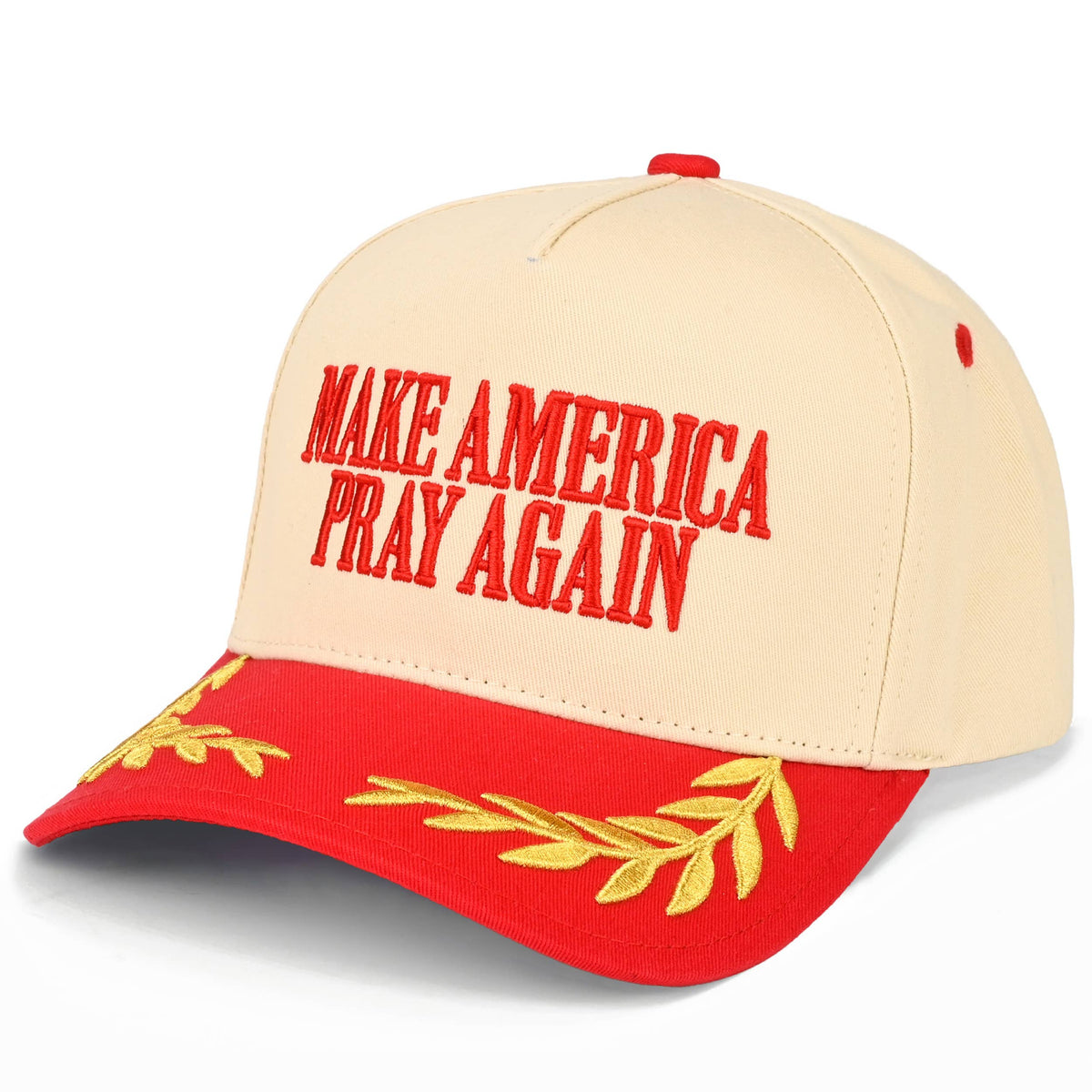 C.C MAKE AMERICA PRAY AGAIN Letter on Two Tone Trucker Hat: DKM