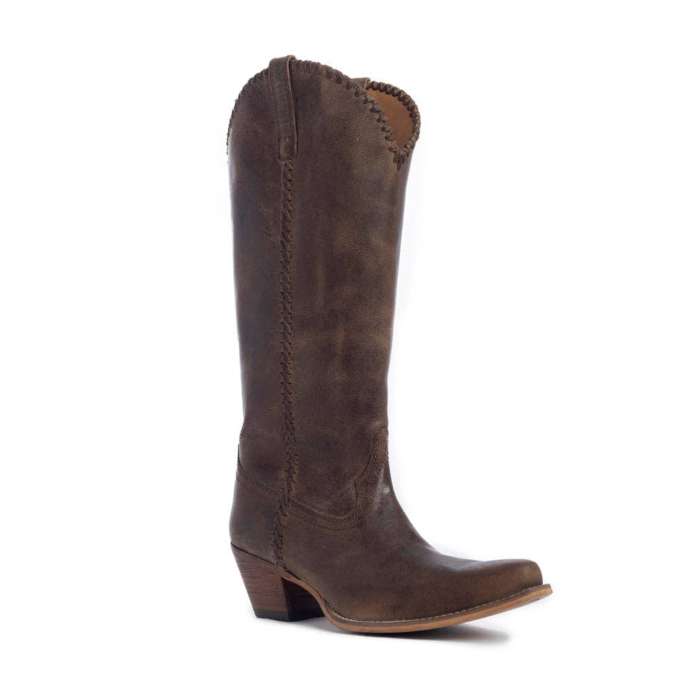 High Plains Stitched Leather Boots: Brown / MINI PRE-PACK