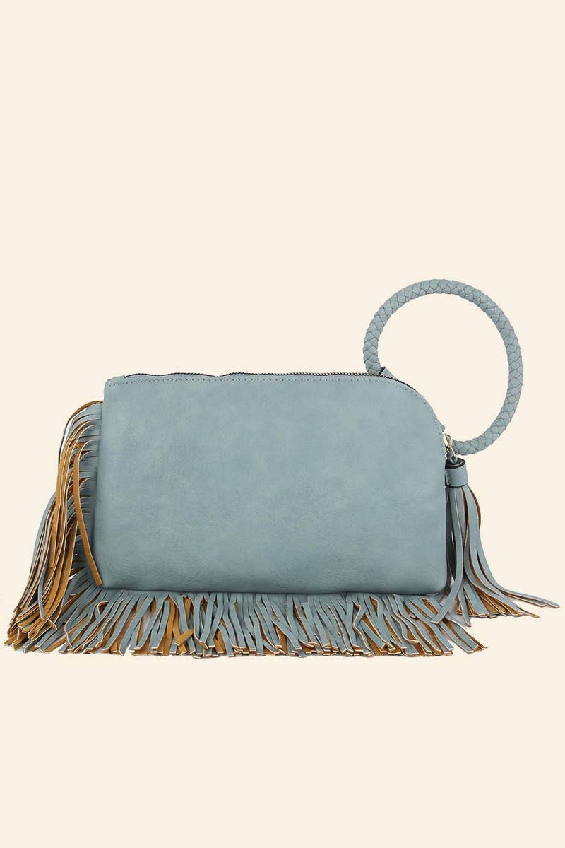 Fringe Cuff Clutch Tassel Wristlet Clutch Bag: ST