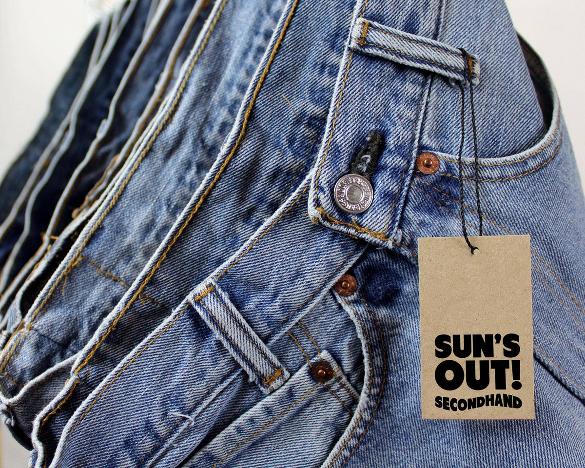 High-Rise Upcycled Denim Cutoff Shorts - Frayed: 6 (31" waist)