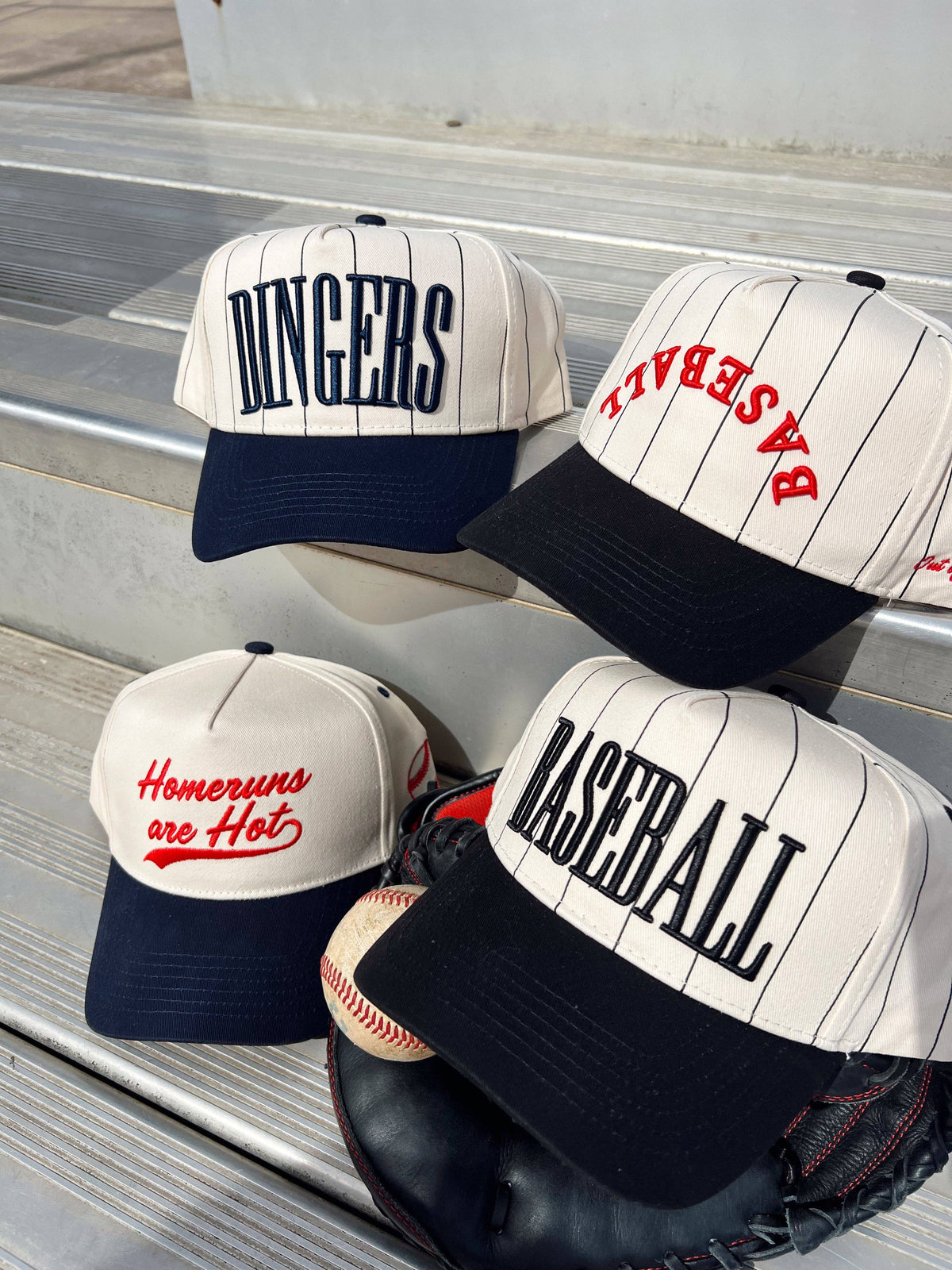 Dingers - Stripe Vintage Trucker Hat: Black