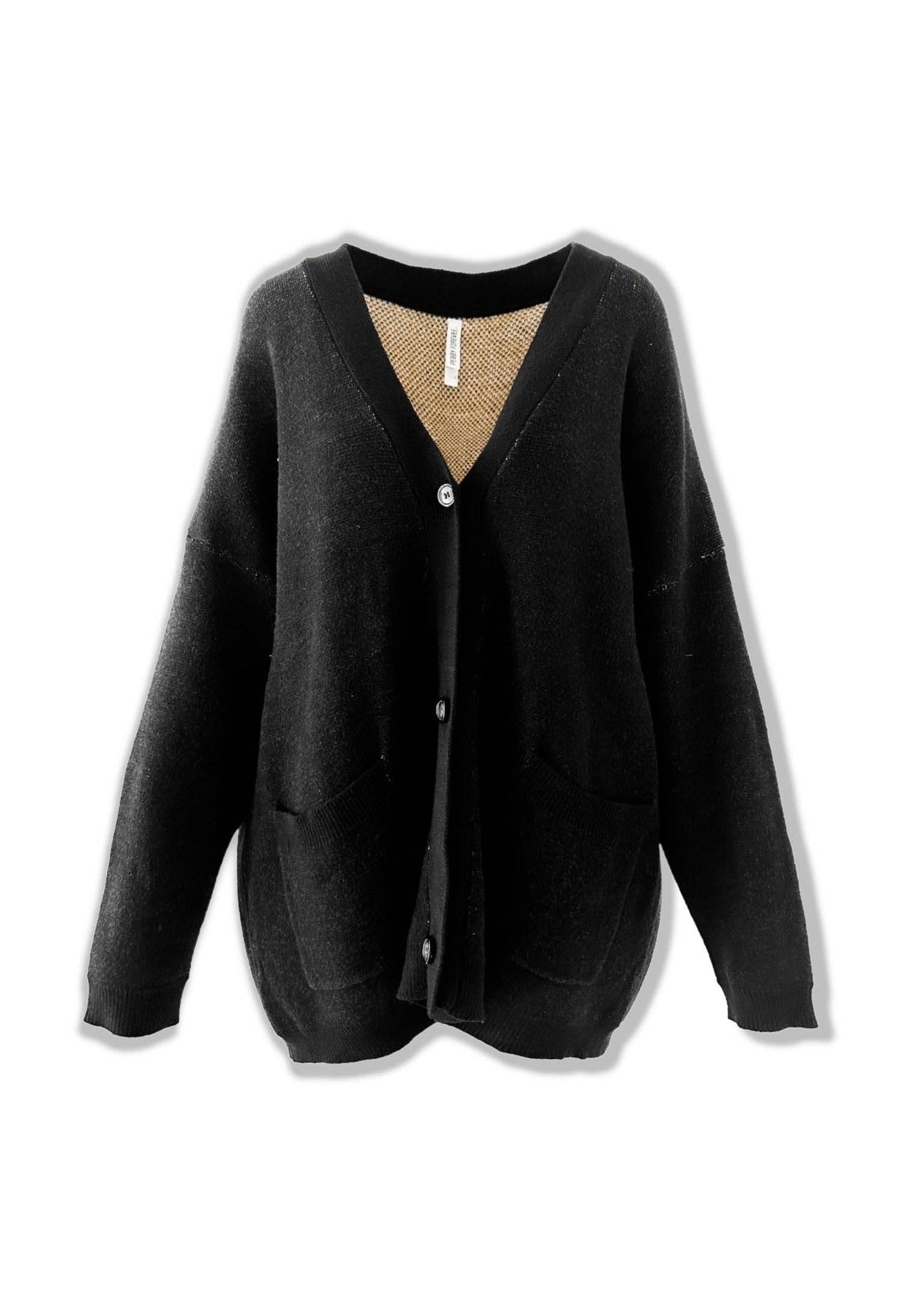 TOUGH AS A MOTHER CARDIGAN: Black / 1XL/2XL