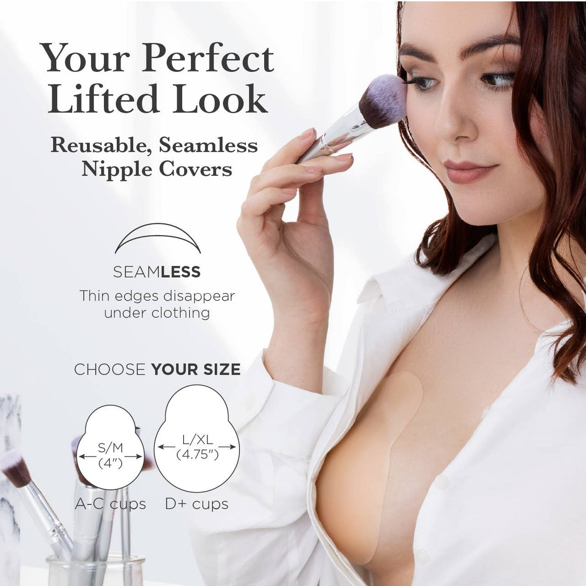 Nippies Skin Adhesive Nipple Covers with Lifting Tab: Caramel / Size 2