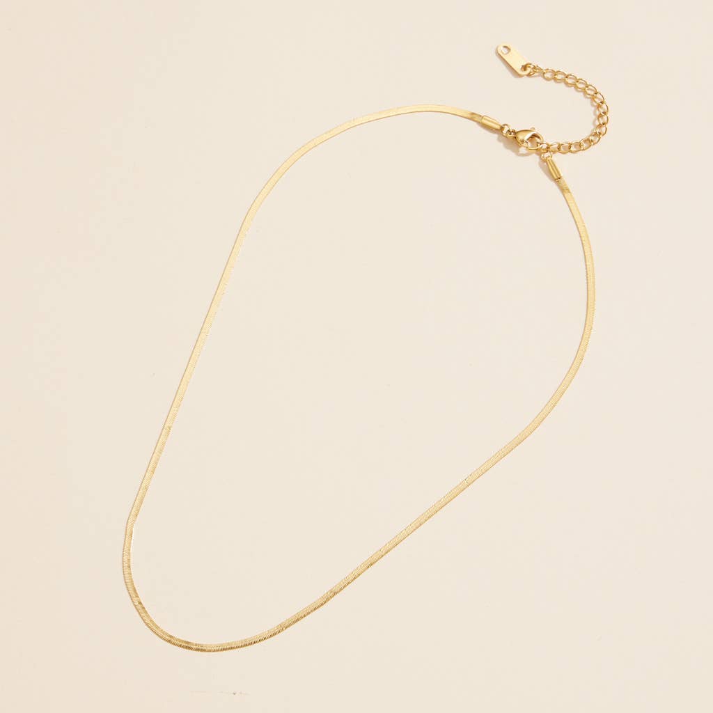 Gold-Dipped Snake Chain | Stainless Steel Necklace: Gold / 2MM / 4JN14018