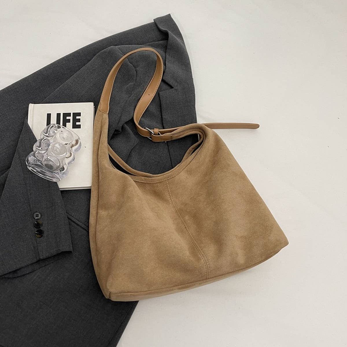 2024 NEW LAZY STYLE SIMPLE COMMUTER TOTE BAG_CWAB3274: Black / (OS) 1