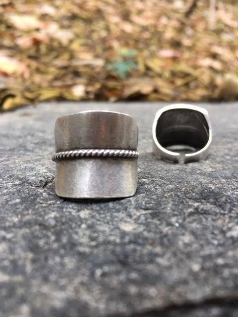 Wide band twisted edge statement Ring