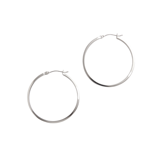 SIlver 2" Leverback Hoop