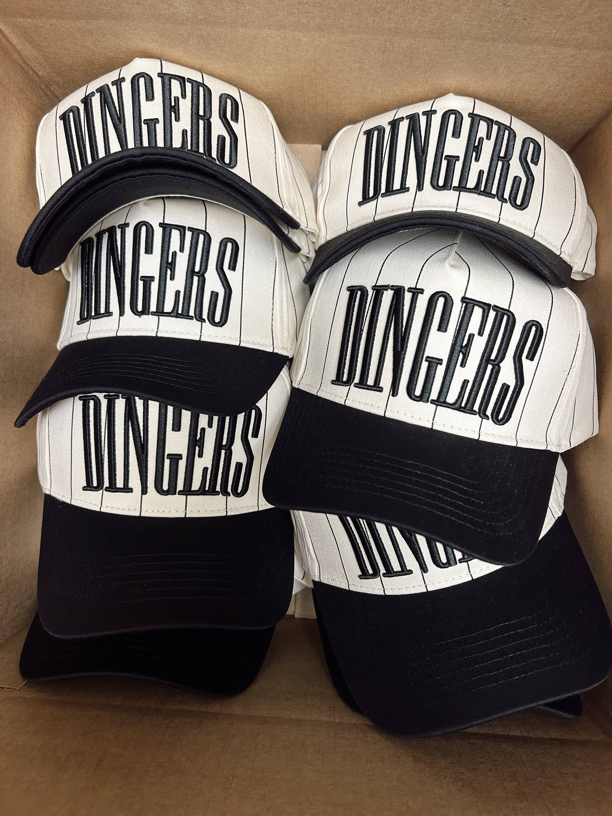 Dingers - Stripe Vintage Trucker Hat: Black