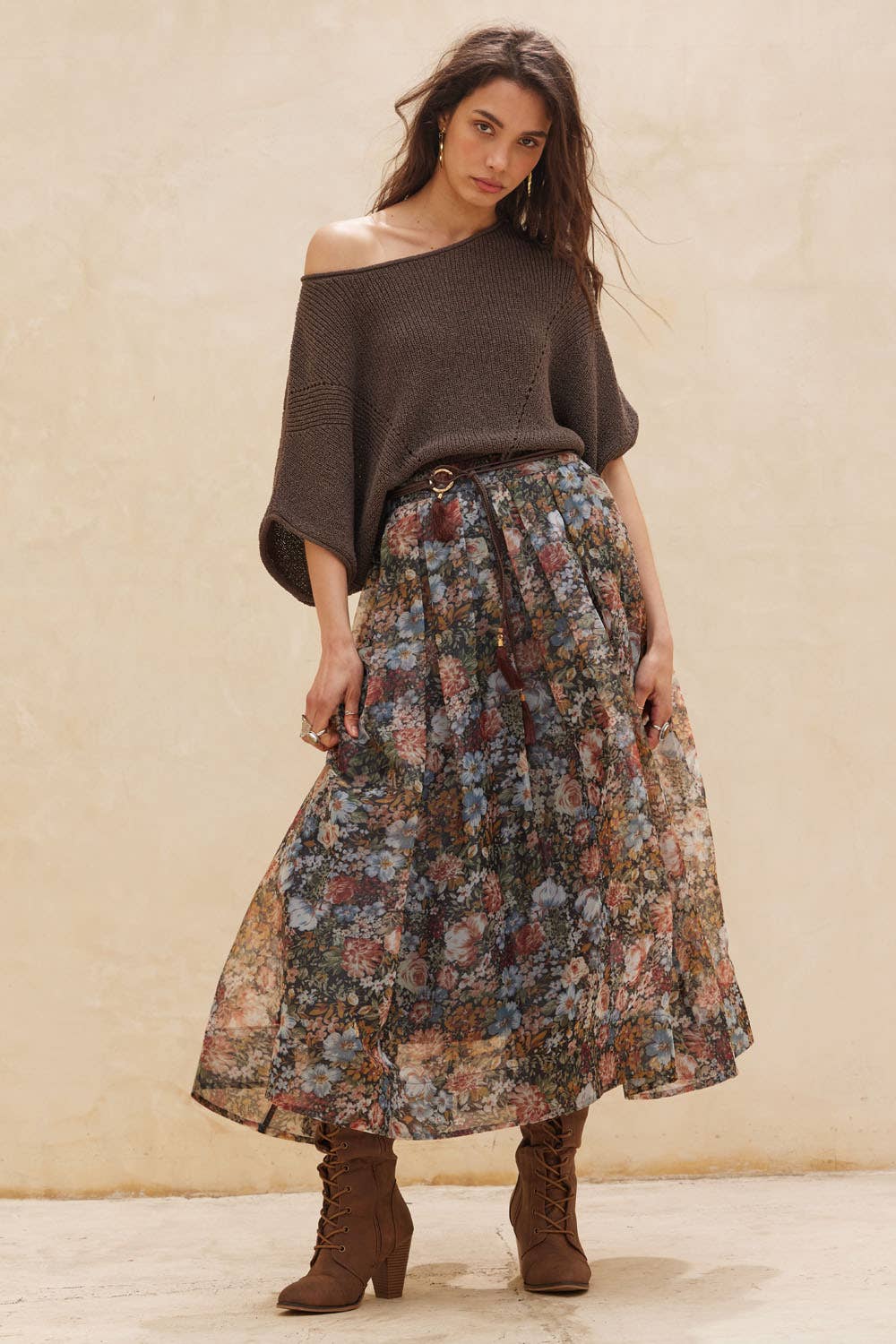 Short-Sleeve Pointelle Ribbed Knit Sweater: Mulberry / M