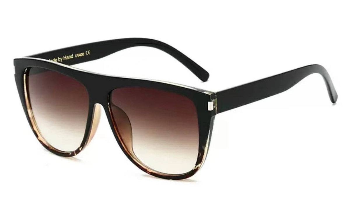 Ember - Woman's Oversized Square Sunglasses: Brown Gradient Cheetah