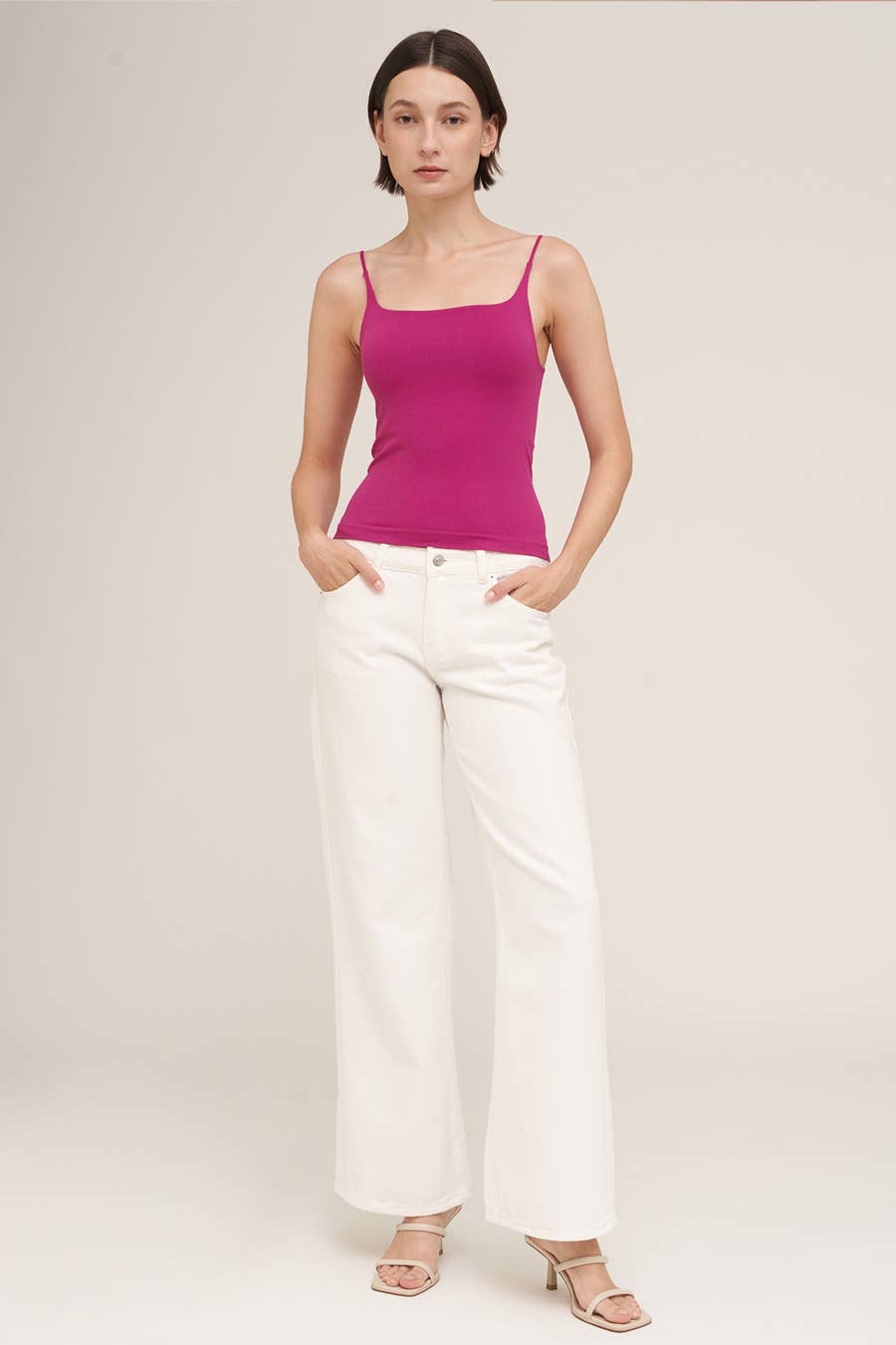 NS8372- Clean Line Square Cami: 2269 Earth Olive